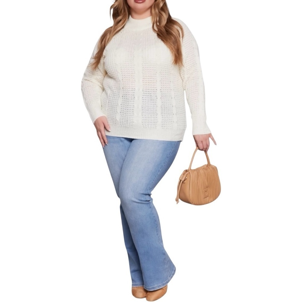 Elegant Cream Sweater for Women, Plus Size 3X - Picture 3 of 8